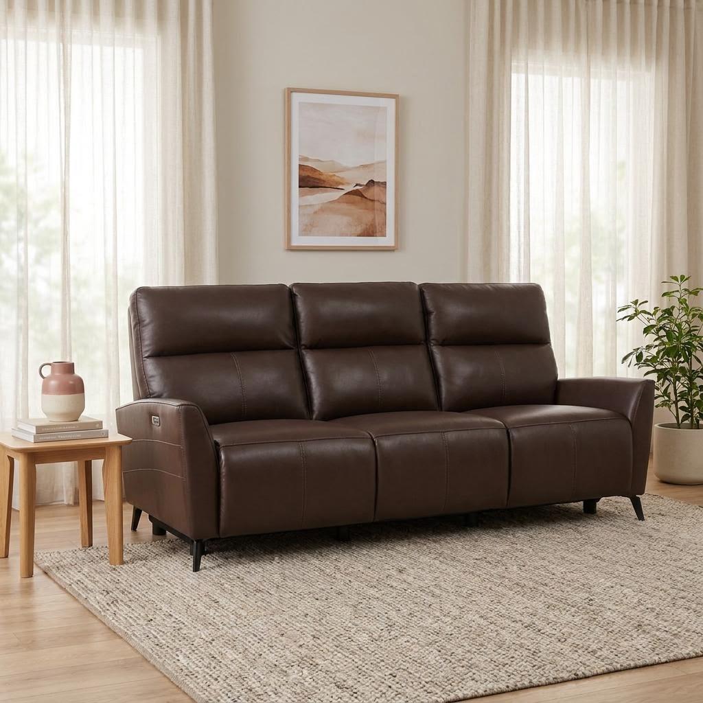 La-Z-Boy Monroe Sofa in Jersey Espresso Leather - Clearance Item