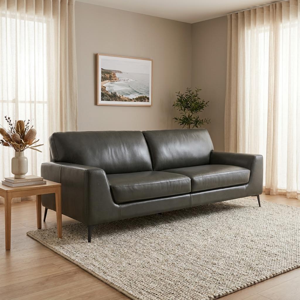 La-Z-Boy Luton 2.5 Seater Sofa in Chesapeake Slate Leather – Clearance Item