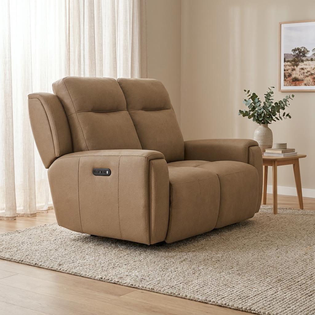 La-Z-Boy United Sofa in Premium Juno Sand Leather - Clearance Item