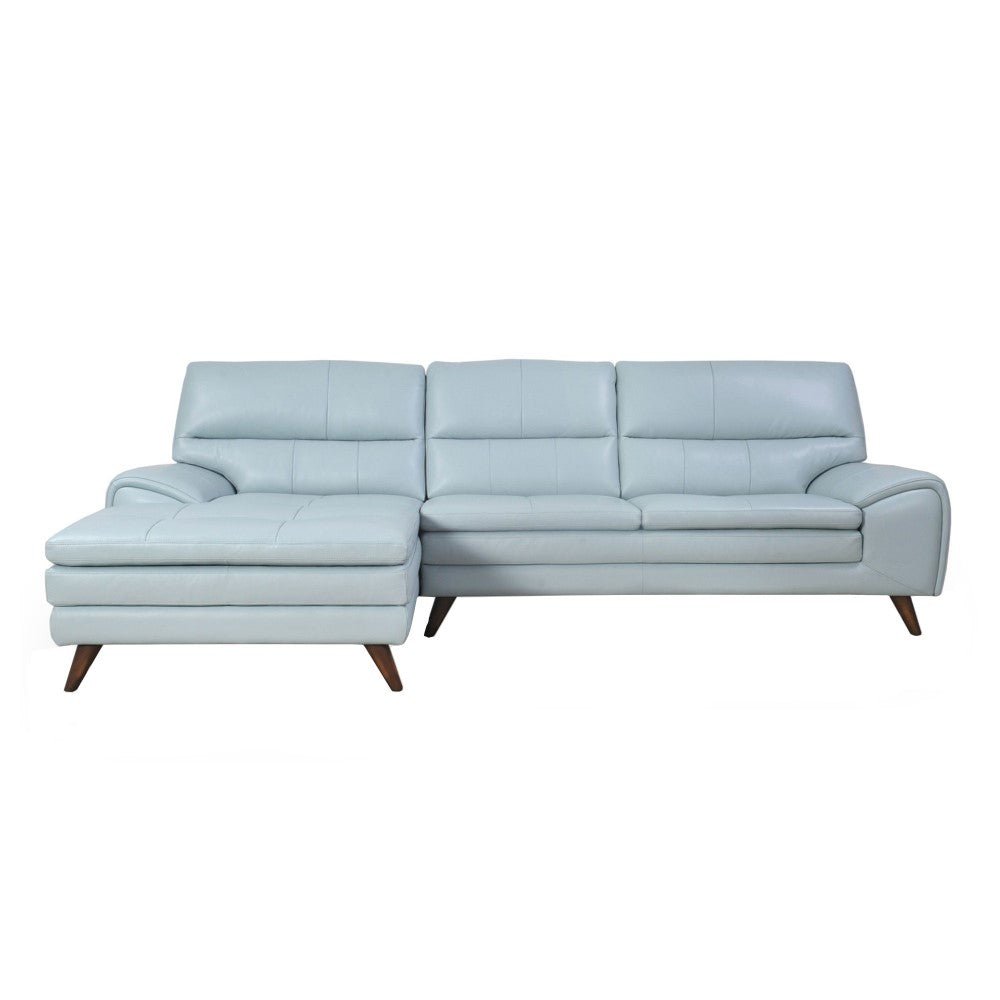 La - Z - Boy Splendor Aqua Leather LHF Modular