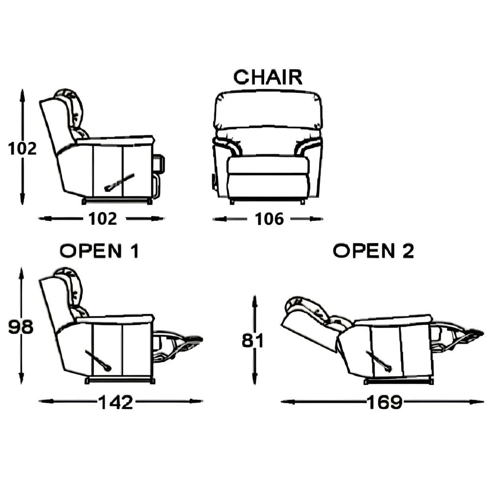 Moran Furniture Concord Recliner Handle Fabric
