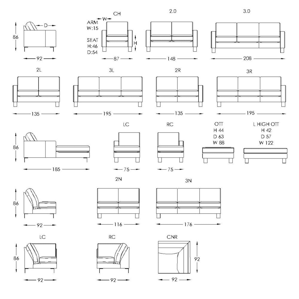 Moran Furniture Norton Modular Fabric from