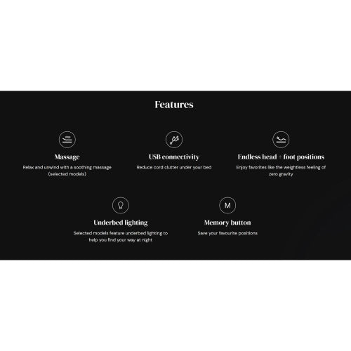 AH Beard Enrich Electric Adjustable Queen Base 3 Motor + Massage No Mattress