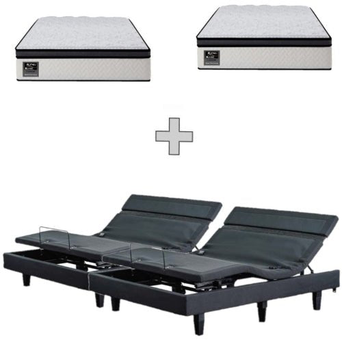 AH Beard Enrich Electric Adjustable Split King Base 3 Motor + Massage + Harmony Plush