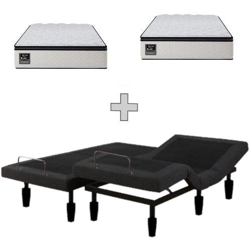 AH Beard Invigorate Electric Adjustable Split King Base 2 Motor + Massage + Harmony Medium