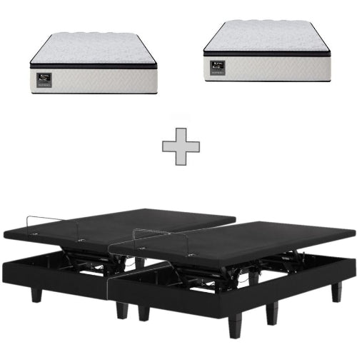 AH Beard Uplift Electric Adjustable Split King Base 4 Motor + Massage + Harmony Medium