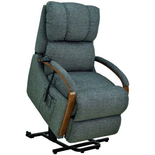 La - Z - Boy Harbortown Bronze Lift Chair - Mahogany Extra Large 2 Function Fabric from