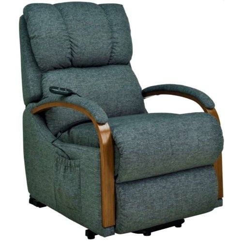 La - Z - Boy Harbortown Bronze Lift Chair - Mahogany Extra Large 2 Function Fabric from