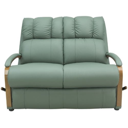 La - Z - Boy Harbortown Sofa - Mahogany Manual Recline Lever Glide Fabric from