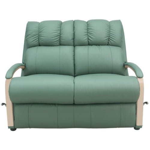 La - Z - Boy Harbortown Sofa - Oak Manual Recline Lever Glide Fabric from