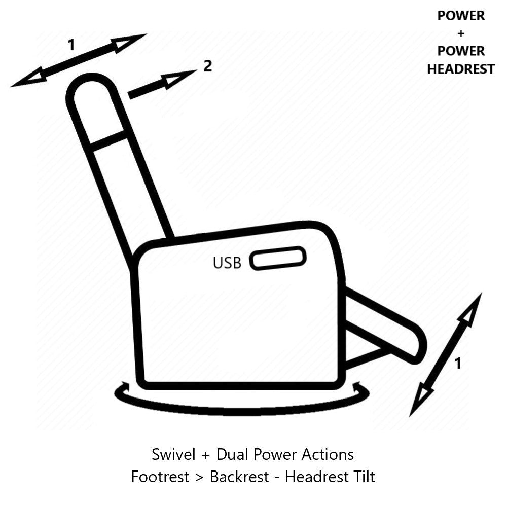 La - Z - Boy Oslo Power Nordic Recliner Power + Man. Headrest Fabric from