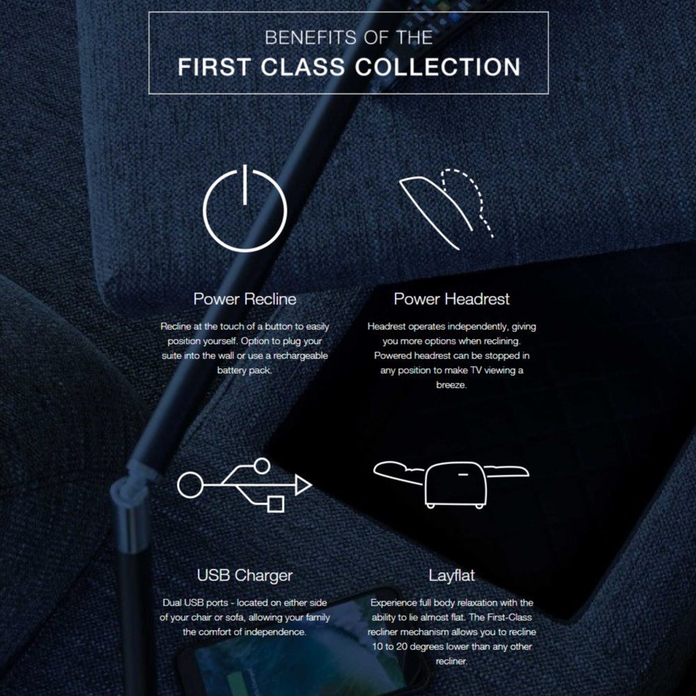 La - Z - Boy Southwest Power Recliner Power Glide + Headrest Fabric from