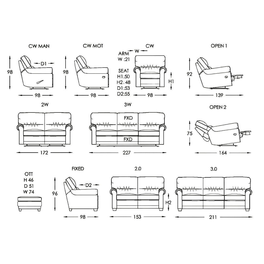 Moran Furniture Benson Recliner Lever Fabric