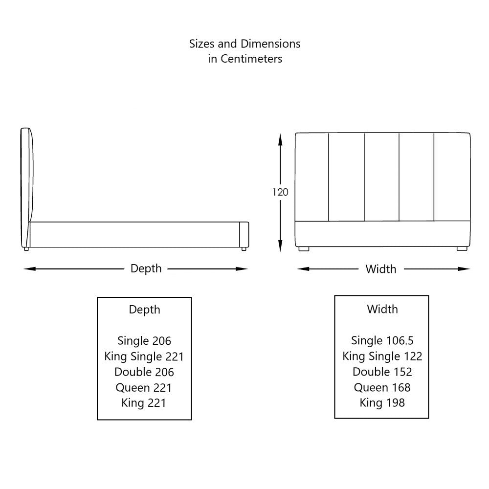 Moran Furniture Emmerson Bed Head Bedhead + Case Fabric