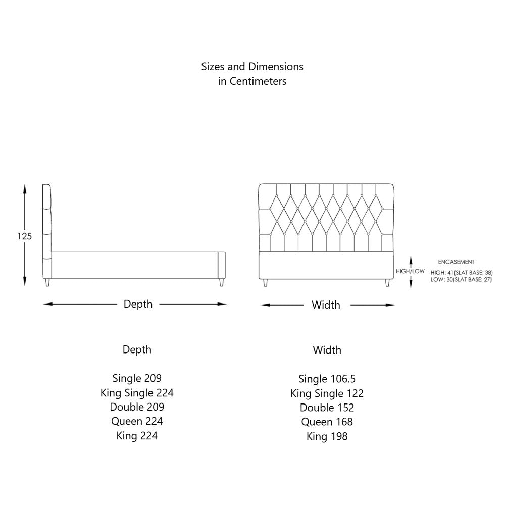 Moran Furniture Lombard Bed Head Bedhead + Case Fabric