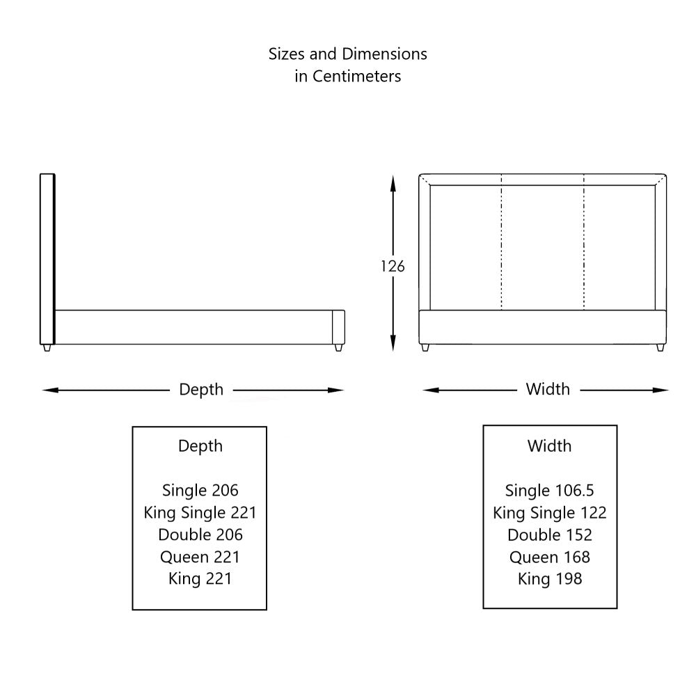 Moran Furniture Mira Bed Head Bedhead + Case Fabric