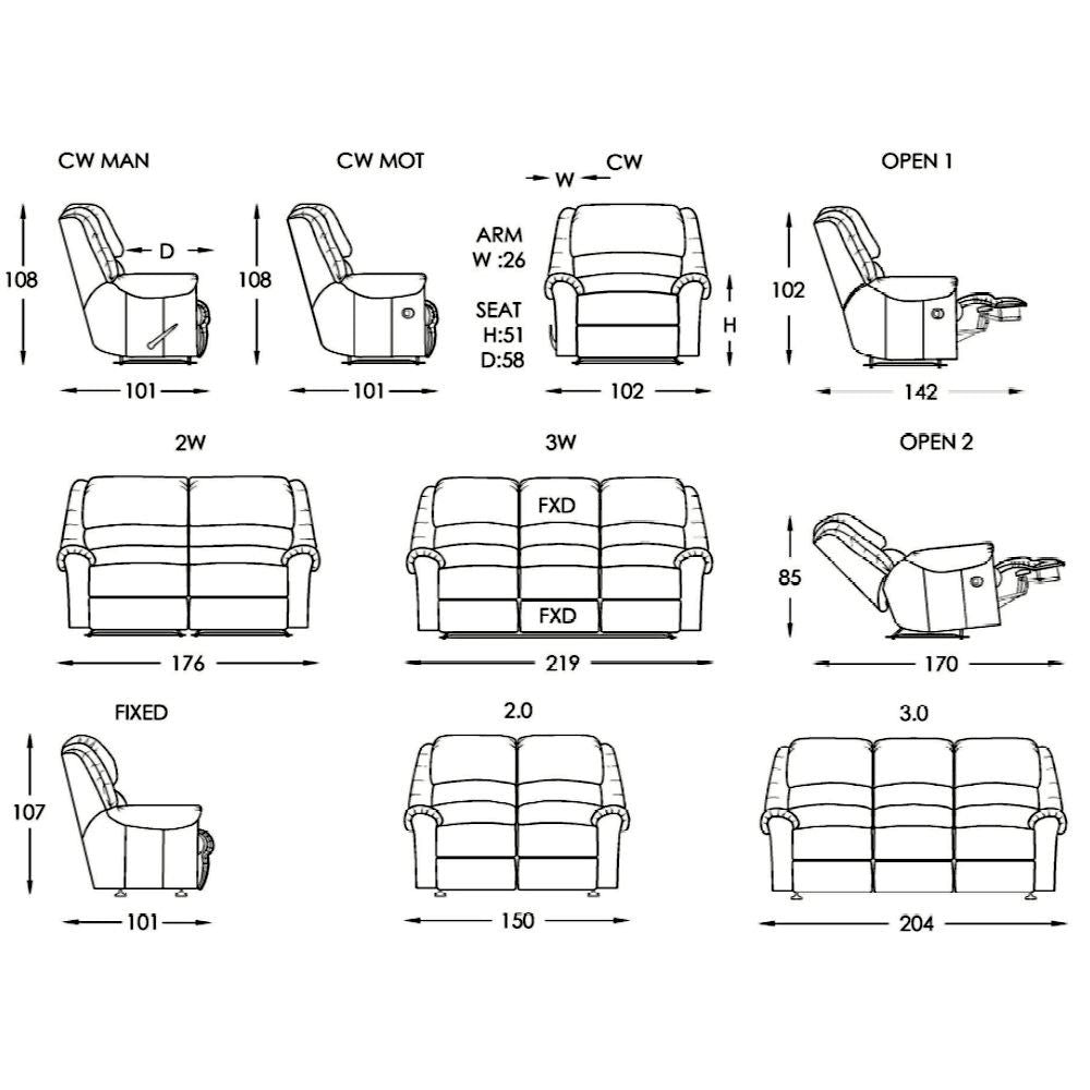 Moran Furniture Triple Crown Recliner Power Glide Fabric from