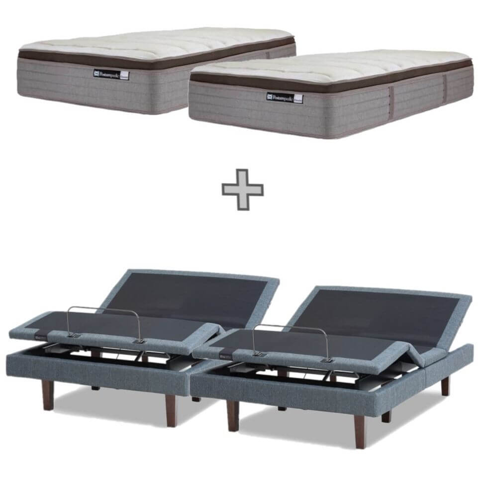 Sealy Posturematic Energise Adjustable Split King Base 2 Motor + Massage + Elevate Medium