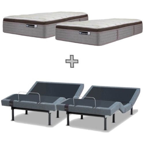 Sealy Posturematic Inspire Adjustable Split King Base 2 Motor + Elevate Medium