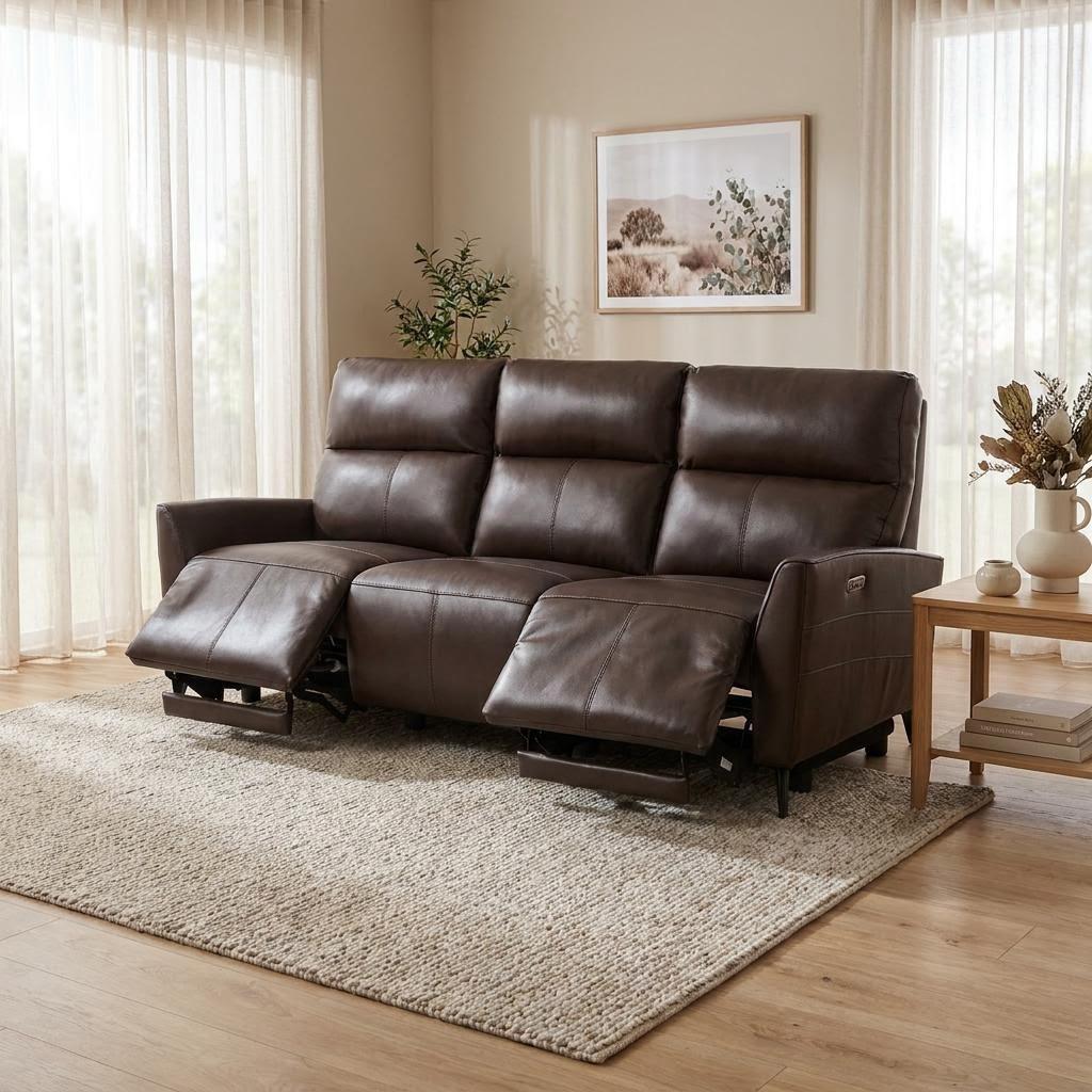 La-Z-Boy Monroe Sofa in Jersey Espresso Leather - Clearance Item