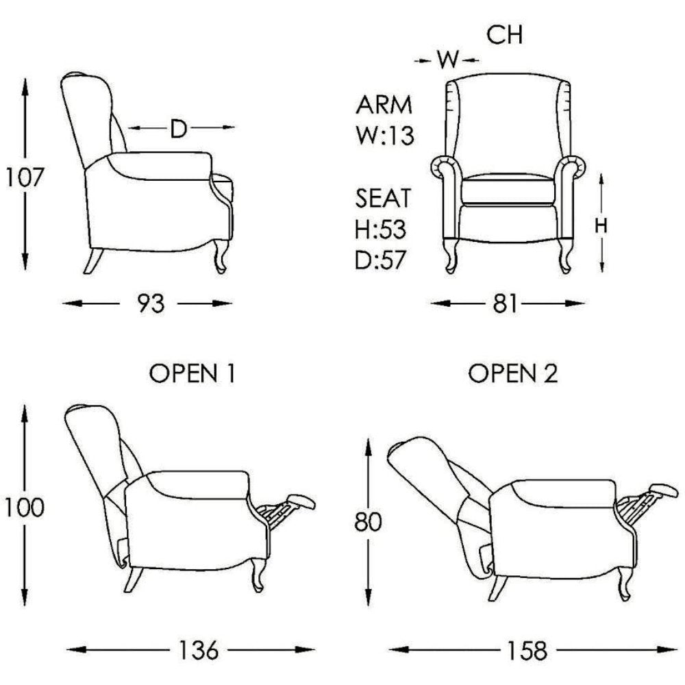 Moran Abbey Wingback Accent Recliner