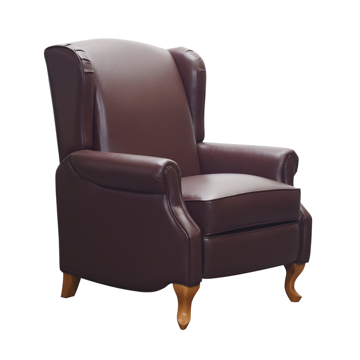Moran Abbey Wingback Accent Recliner Leather Three Quarter View
