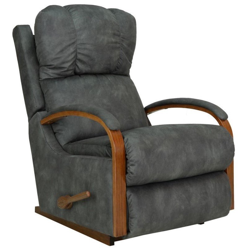 La - Z - Boy Harbortown Health and Wellness Recliner - Mahogany Lever Fabric from