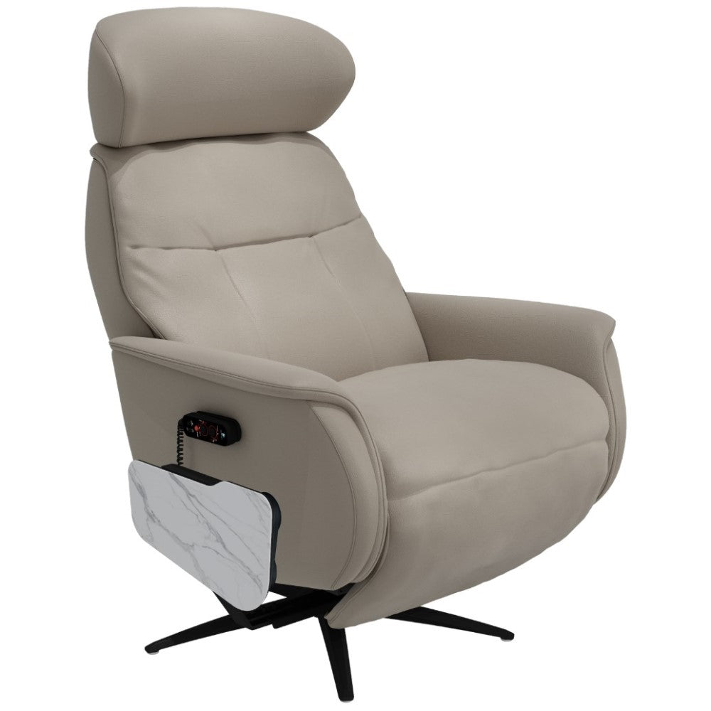 La - Z - Boy Altos Power Massage Recliner Massage + Side Table Leather from