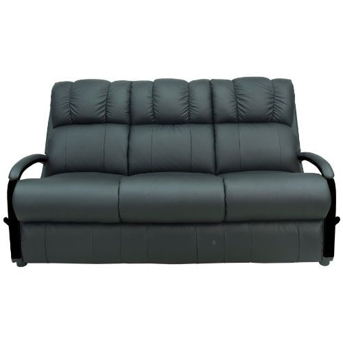 La - Z - Boy Harbortown Sofa - Black Manual Recline Lever Glide Fabric from