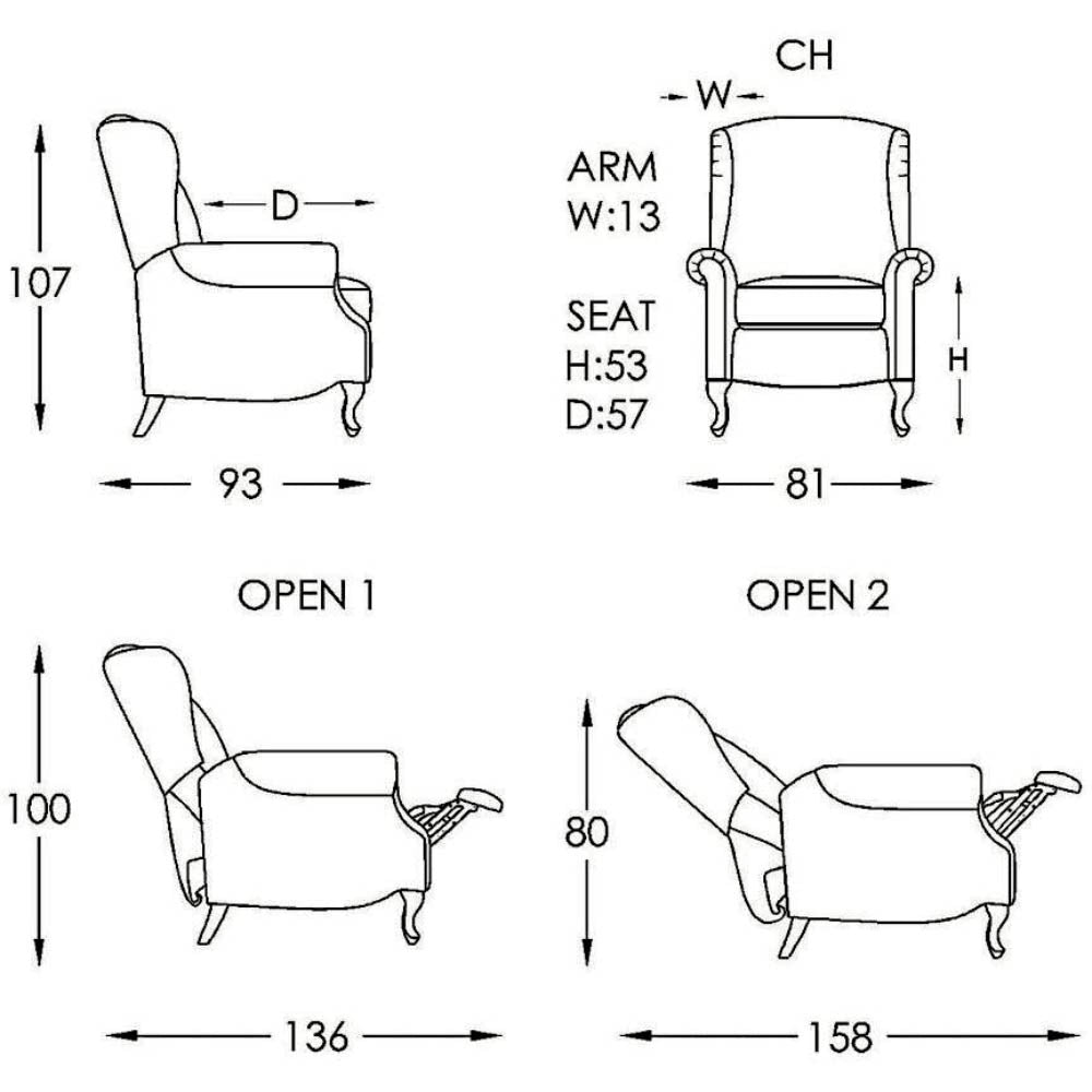Moran Abbey Wingback Accent Recliner - Aus-Furniture