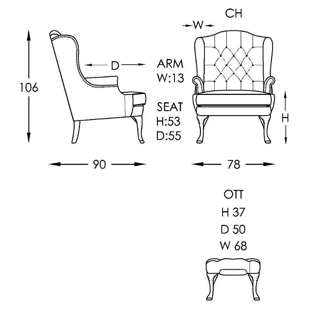 Moran Romsey Wingback Accent Chair Fabric