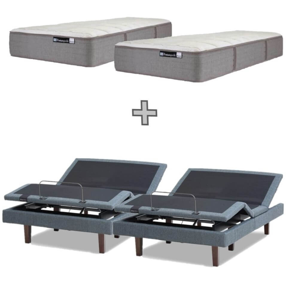 Sealy Posturematic Energise Adjustable Split King Base 2 Motor + Massage + Elevate Firm